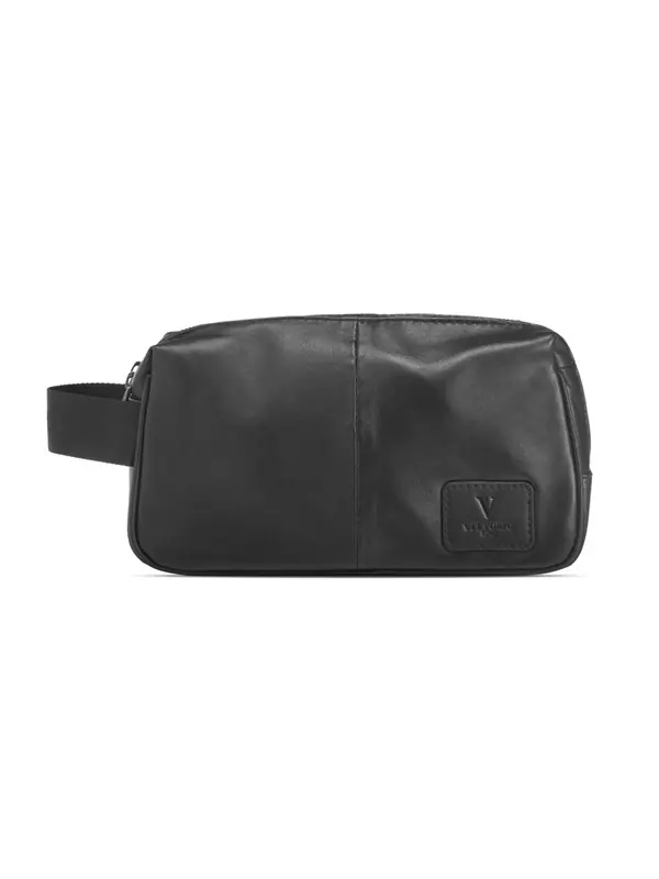Vittorio Vit Leather Wash Bag 2 Room Extra rabatt