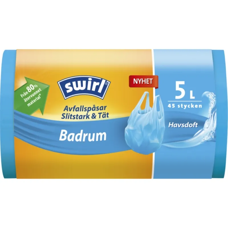 Swirl Avfallspåse Badrum 5L, 45-pack Premium