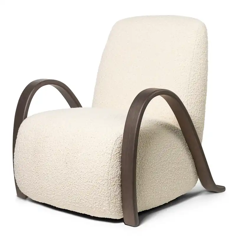 Ferm Living - Buur Lounge Chair - Lounge stol - Buur Lounge Chair Nordic Bouclé - Off-white - W75 x D84 x H87 cm I lager