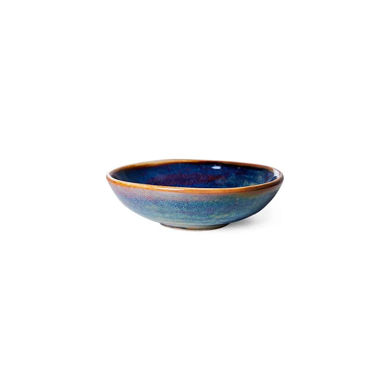 Sista chansen HKLiving - Chef Ceramics - Small Dish - Skål - Rustic Blue - Ø9 x H2,8cm (50 ml)