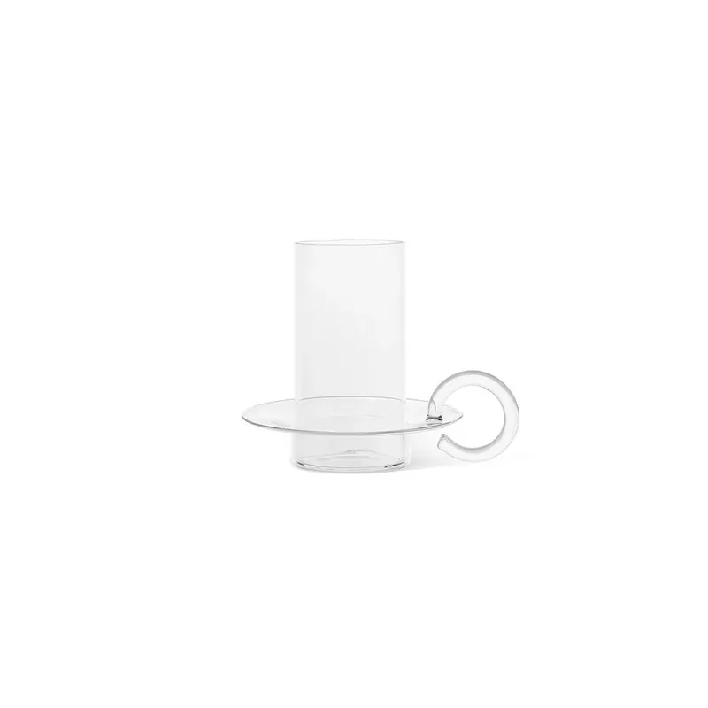 Nedsatt pris Ferm Living - Luce Candle Holder - Ljusstake - Clear Glass - W14,5 x H14 x D17 cm