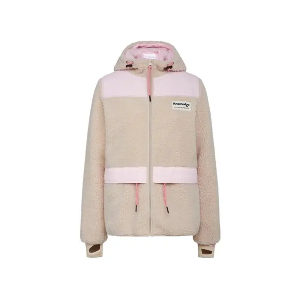 KnowledgeCotton Apparel Teddy Colorblock Jacket - Grs/Vegan Nedsatt pris