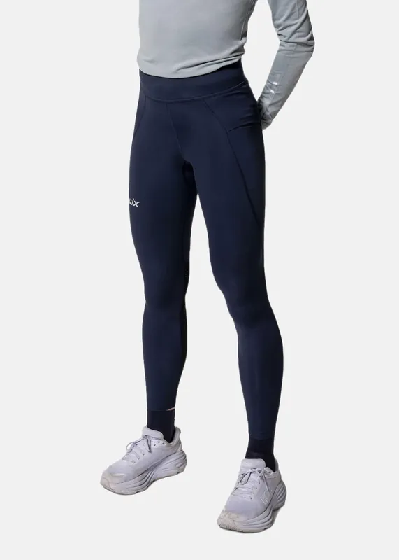 Swix Pace High Waist Tights W Dark Navy Snabb leverans