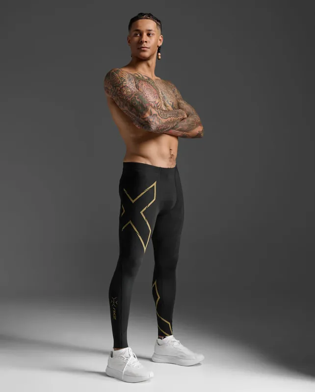 2XU Light Speed Compression Tights Men Black/Gold Reflective Beställ idag