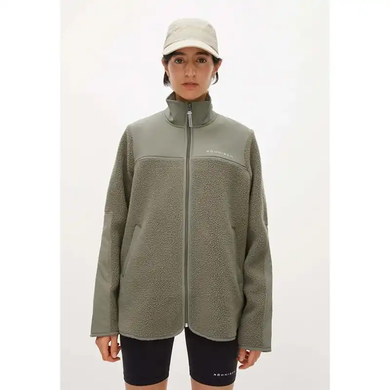 Billig Röhnisch Phoebe Pile Jacket Vetiver Green