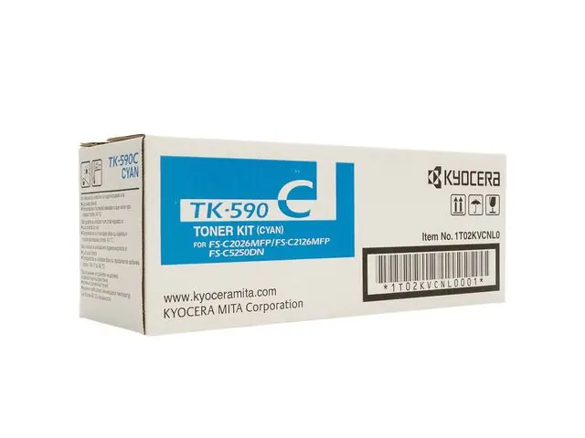 Sänkt pris KYOCERA Toner, 590C, cyan, 0T2KVCNL